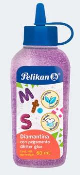 Diamantina con pegamento 60 ml magenta