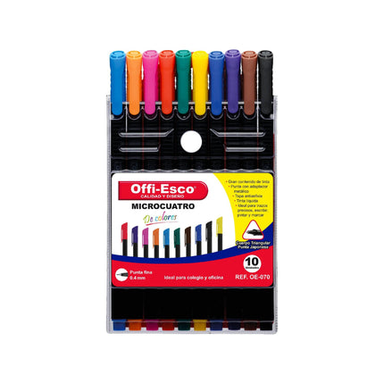Plumígrafo microcuatro x 10 Unds.Trazo 0.4 m