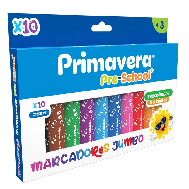 Marcadores Preescolar Jumbo x10 | Colores Infantiles