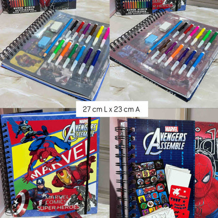 Libro Kit Superhéroes Argollado | Kit para Colorear