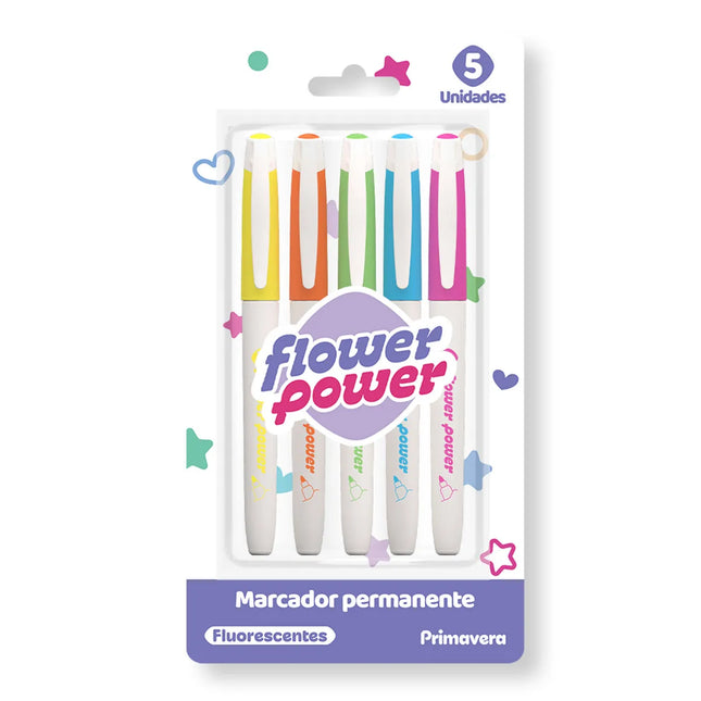 Marcadores Permanente Fluorescentes x5 | Colores Intensos