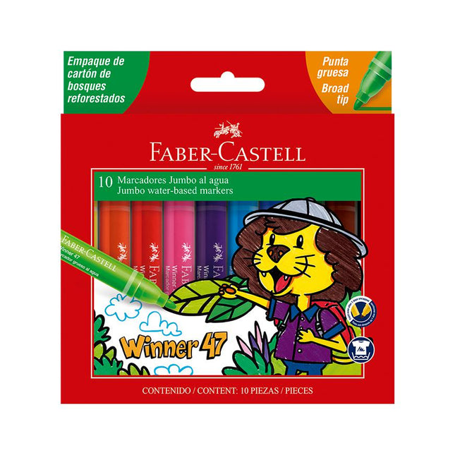 Marcadores Jumbo X10 | Colores Intensos para Niños
