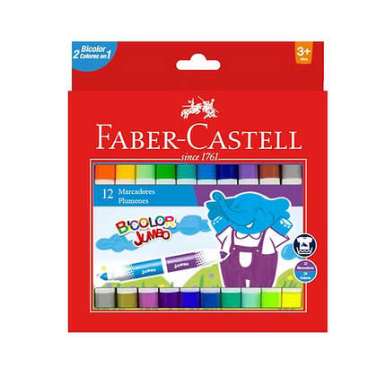 Plumones Bicolor Jumbo X12 | 24 Colores en un Set