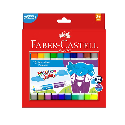 Plumones Bicolor Jumbo X12 | 24 Colores en un Set