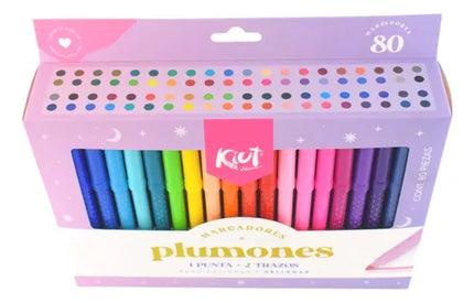 Plumones Lettering Lavables Kiut x80 | Colores Creativos