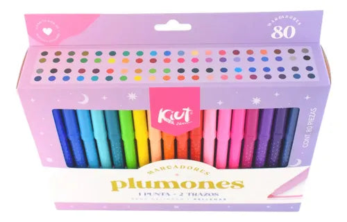 Plumones Lettering Lavables Kiut x80 | Colores Creativos
