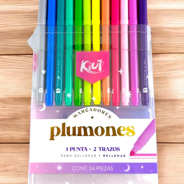 Marcadores Lavables Kiut x24 | Colores Creativos Escolares