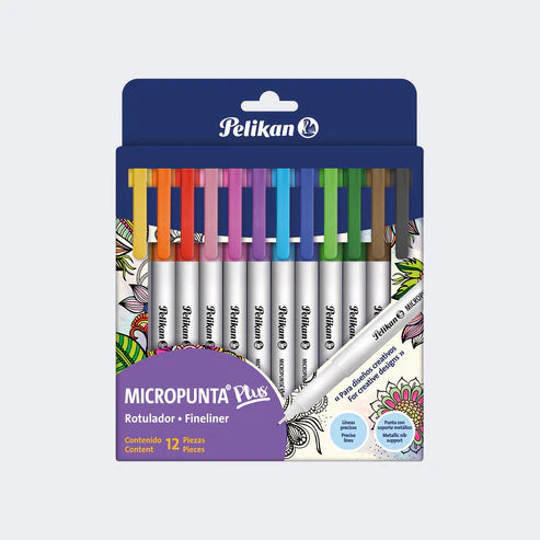 Micropunta Plus x12 | Marcadores Finos de Colores