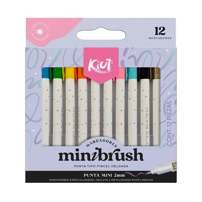 Marcadores MiniBrush Kiut x 12 | Colores para Lettering