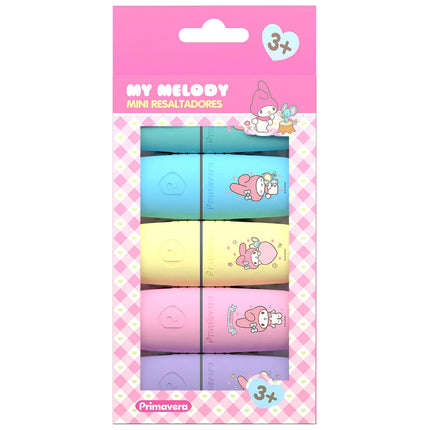 Resaltador My Melody x5 | Set de Colores Pastel
