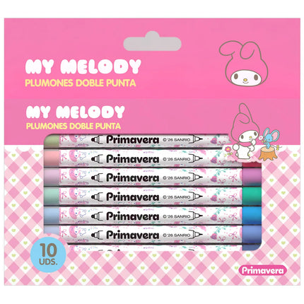 Plumón Doble Punta My Melody x10 | Set de Colores