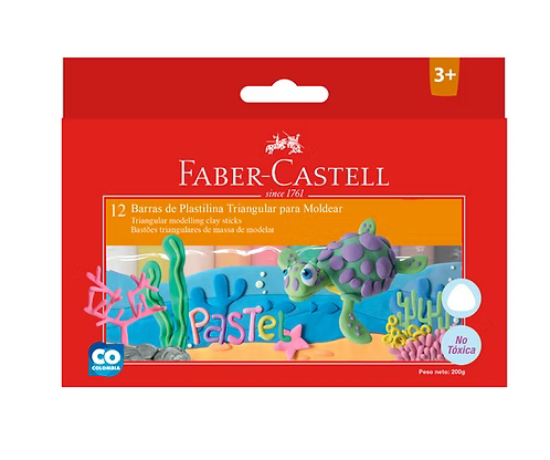 Plastilina Triangular Pastel X12 | Colores Suaves y Creativos