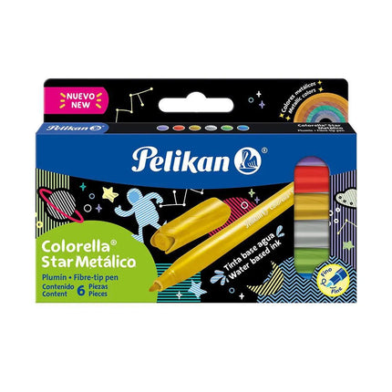 Plumones Colorella x6 Metálicos Pelikan