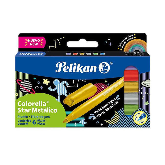 Plumones Colorella x6 Metálicos Pelikan