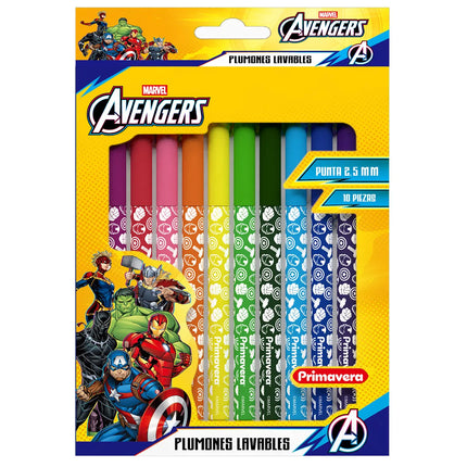 Plumones Lavables Avengers Niño x10 | Colores para Dibujar