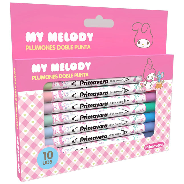 Plumón Doble Punta My Melody x10 | Set de Colores