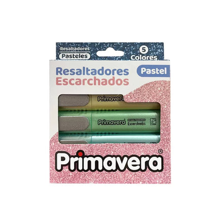 Resaltadores Escarchados Pastel x5 | Colores Suaves