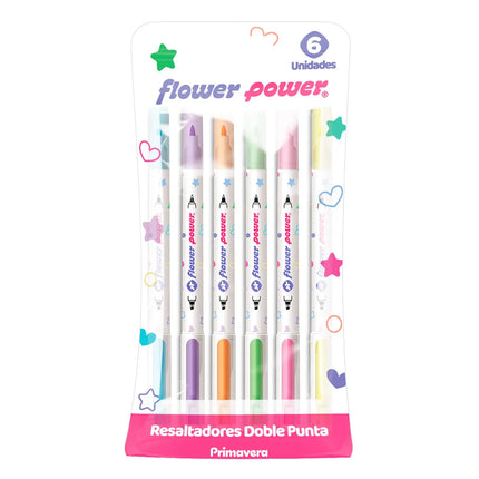 Resaltador Flower Power Doble Punta | Papelería Creativa