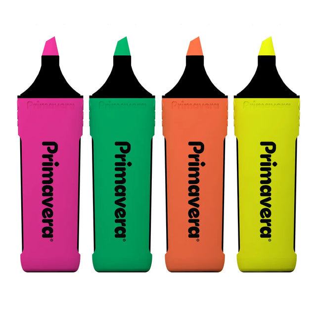 Resaltador Neón x4 | Colores Intensos para Estudio
