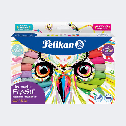 Textmarker Flash Búho Pelikan | Set de Resaltadores