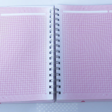 Cuaderno Rosado con Hojas de Colores