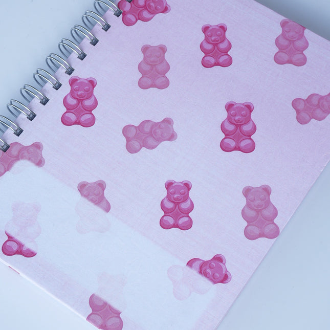 Cuaderno Rosado con Hojas de Colores