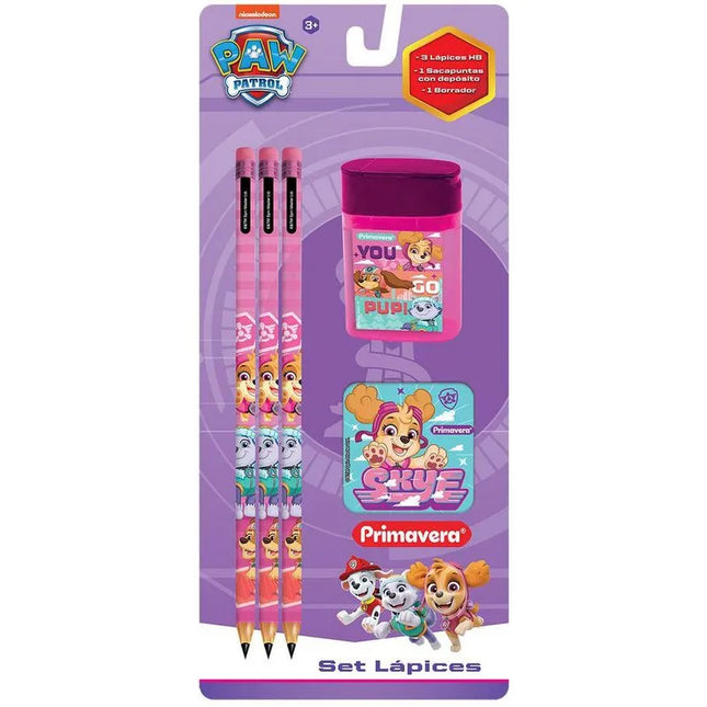 Set Lápiz x3 + Borrador + Sacapunta | Kit Niña