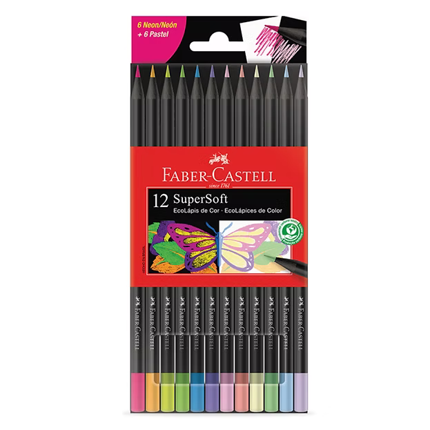 Lápices Faber-Castell Supersoft Neon Pastel x12